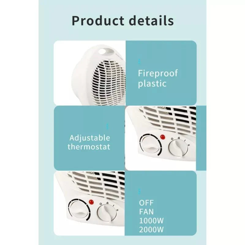 Aeroterma Electrica Prime Heim pentru aer cald si aer rece, 2000W