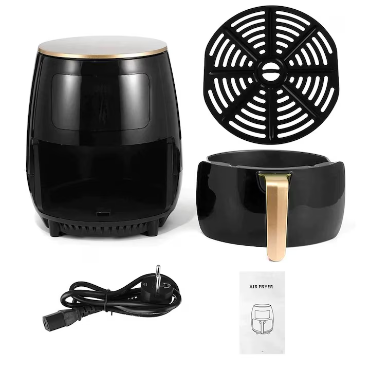 Friteuza fara Ulei cu aer cald, 2400 W, Functie de Coacere, 6l, LCD