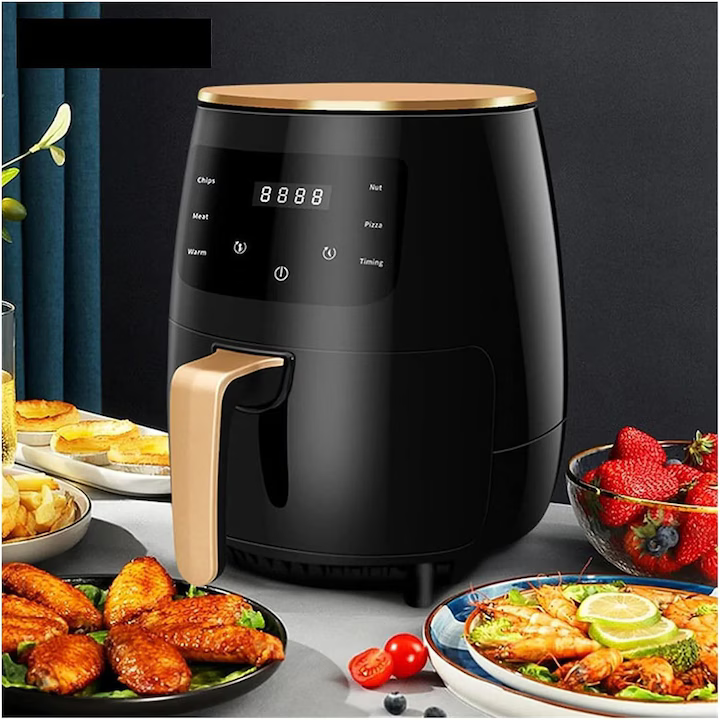 Friteuza fara Ulei cu aer cald, 2400 W, Functie de Coacere, 6l, LCD