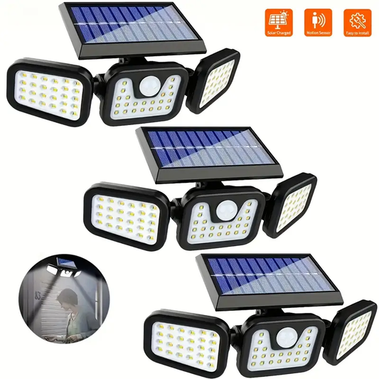 Lampi Solare de Exterior cu Senzor de Mișcare 74 LED, 3 Moduri de Iluminat